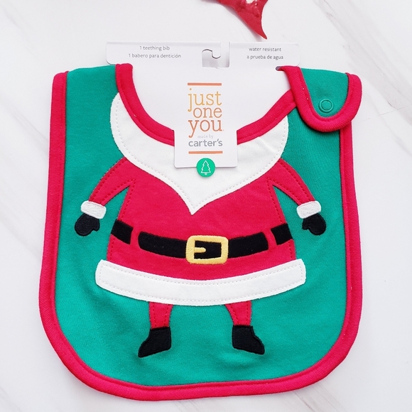 COPY - Carter's Teething Bib Water Resistant Holiday New - Picture 1 of 8